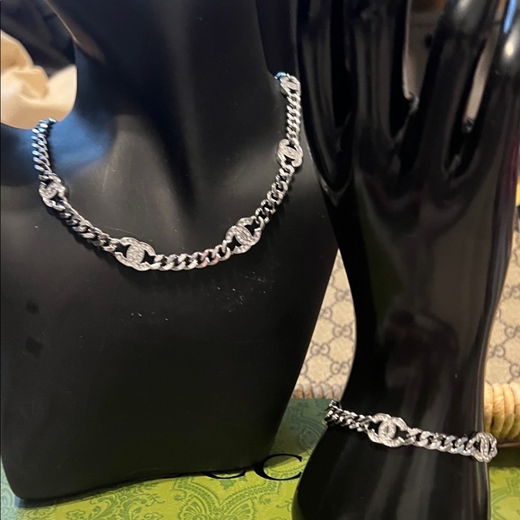 Silver Chain Necklace and Bracelet Set - Picture 3 of 11